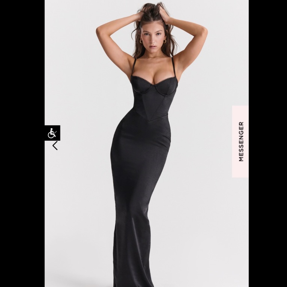 House of CB - Stefania black corset maxi dress - NWT